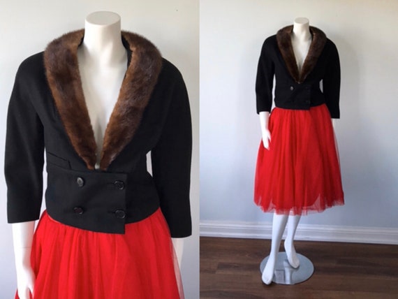 Vintage Black Wool Jacket, Cropped Jacket, Briarbr