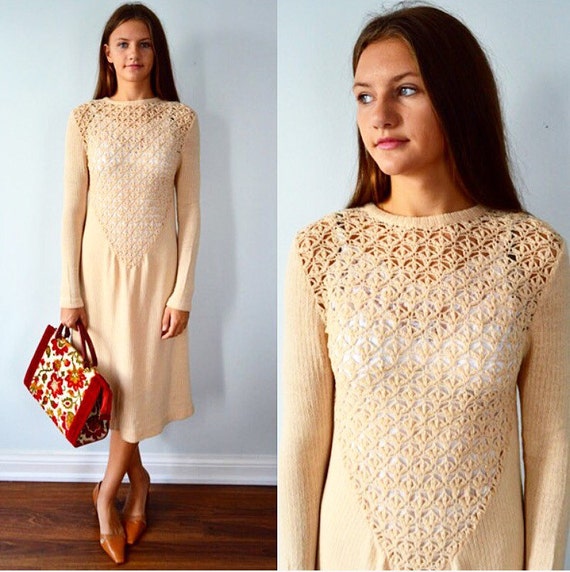 Vintage Knit Dress, Marni Knit, Oatmeal Knit Marni