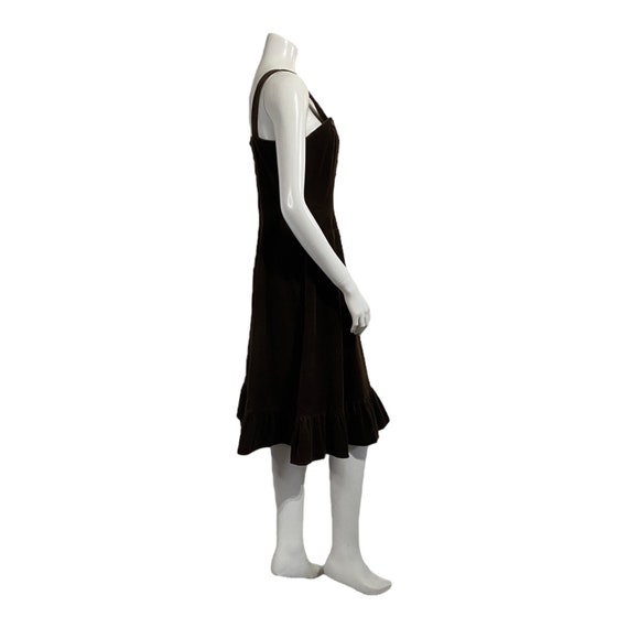 Vintage Brown Corduroy Jumper Dress 1970s - image 3