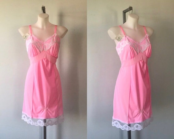 Vintage Slip, Vintage Lingerie, Vintage Pink Slip,