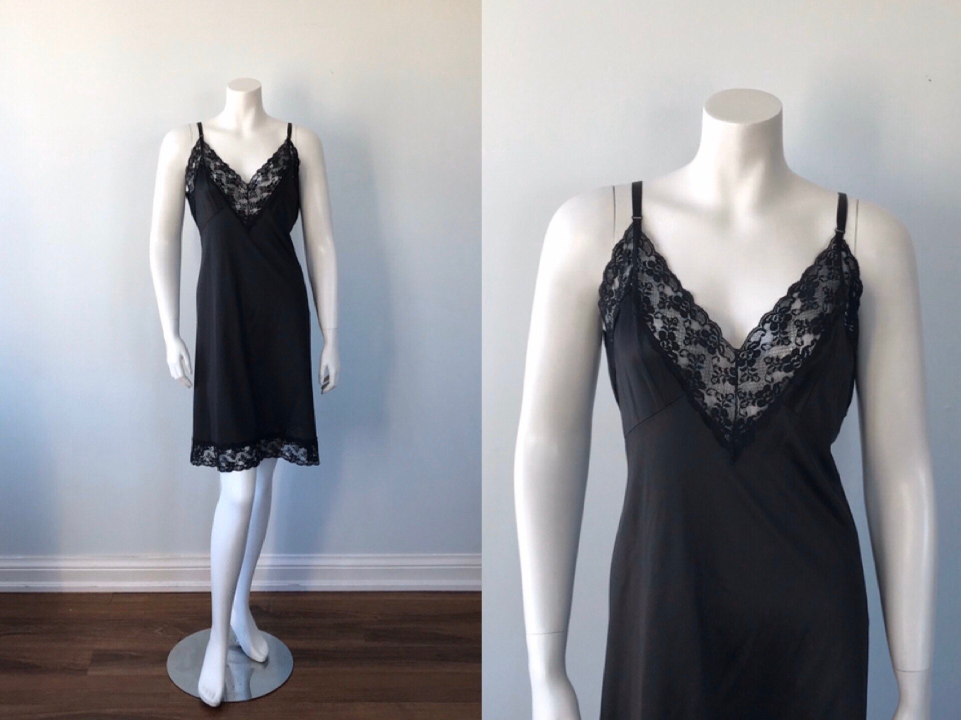 Vintage Black Full Slip Black Full Slip Vintage Slip Etsy