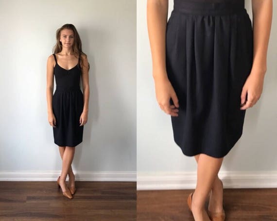 Vintage Black Skirt, KL by Lagerfeld, 1980s Black