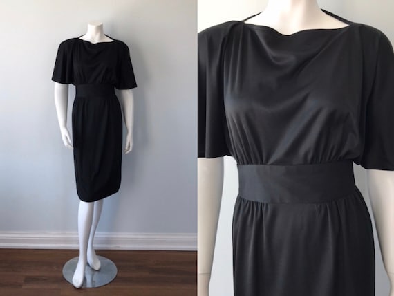 Vintage Black Dress, 1960s Black Dress, Harold Wil