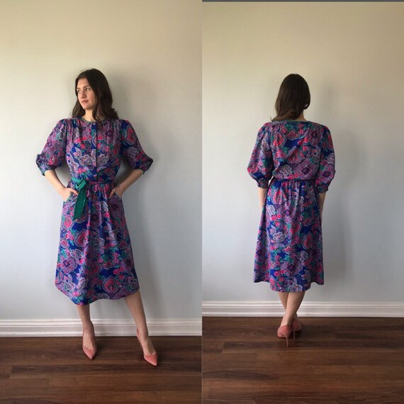 Vintage Casual Day Dress, Jean Claire, 1980s Dress