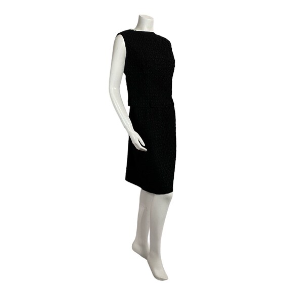 Vintage Black Ribbon Work Skirt Suit 1960s - image 5