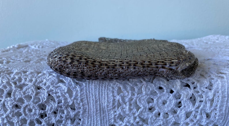 Silver Evening Clutch 1960s Clutch Formal Beaded Clutch Vintage Handbag 1960s Handbag Evening Wedding Vintage Clutch