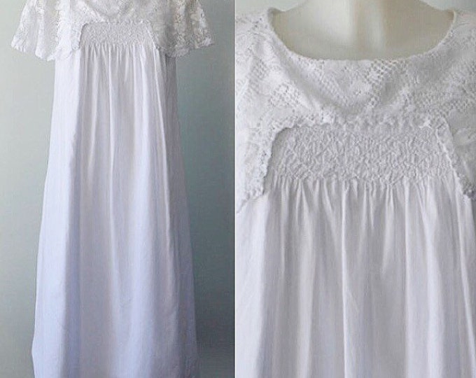 Vintage White Cotton Nightgown April Cornell White Cotton - Etsy Canada