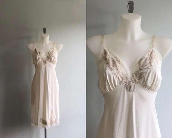 Vintage Ivory Full Slip, 1960s Full Slip, Vintage
