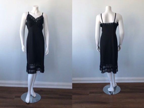 Vintage Black Full Slip, Luxite by Holeproof, 1950