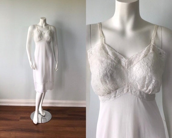 Vintage White Full Slip, 1950s White Slip, Ardele,