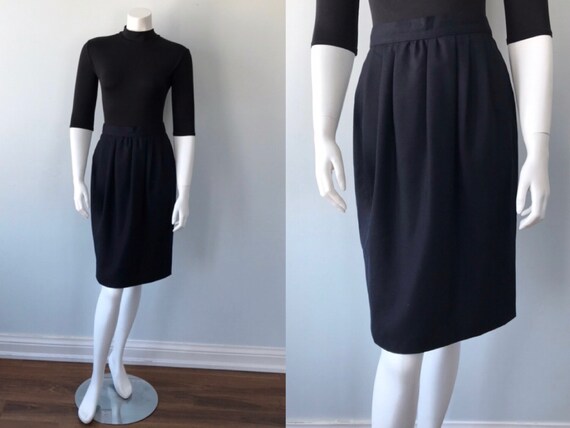 Vintage Karl Lagerfeld Black Wool Skirt, Vintage B