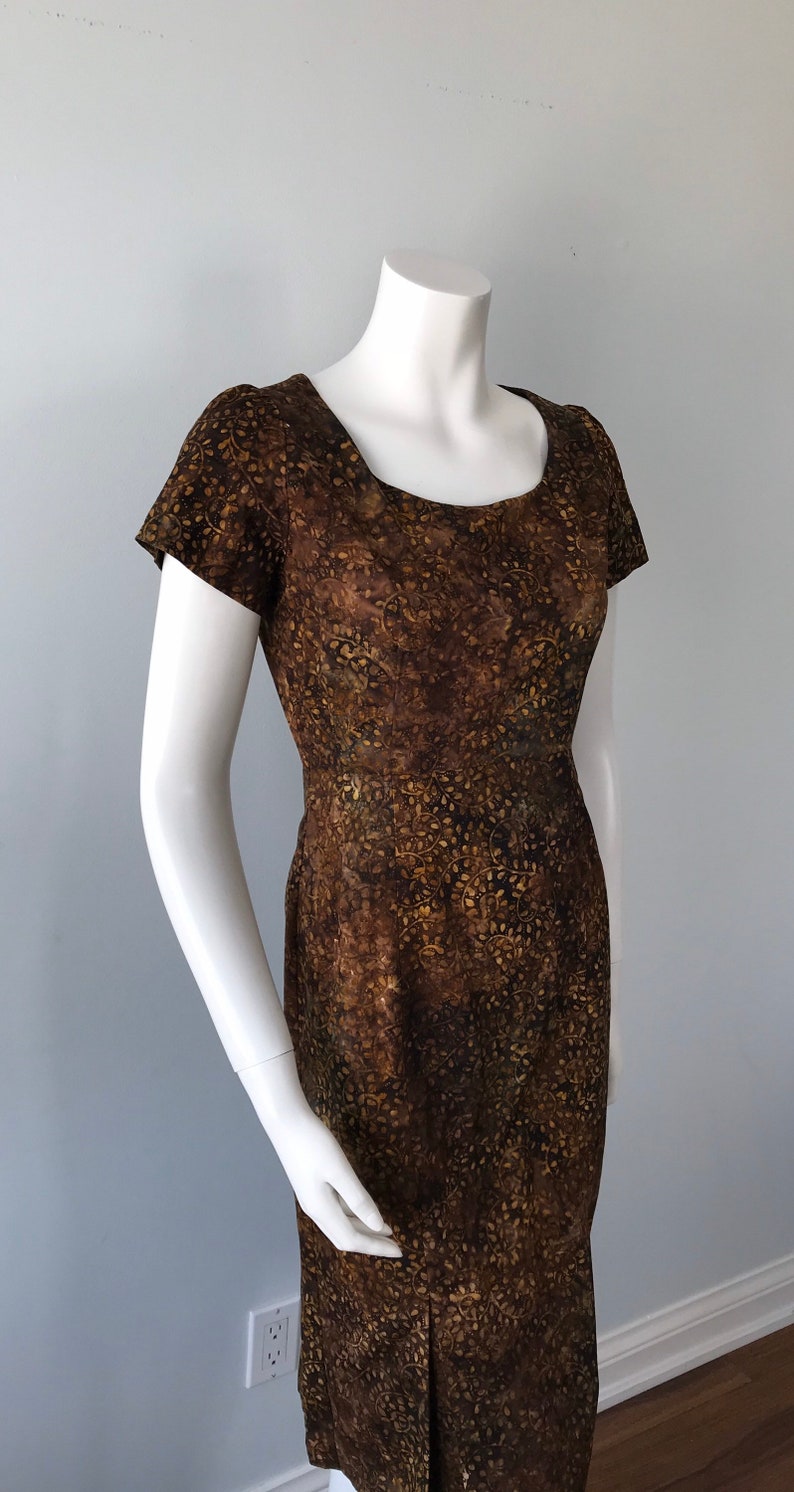 1960s Dress Casual Dress Vintage Cotton Dress Browns Cotton Dress Vintage Dress Summer Dress Short Sleeve Dress