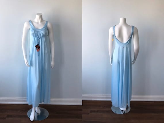 Vintage Nightgown, Lov Lee, 1970s Nightgown, Blue
