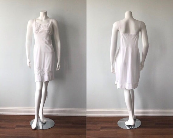 Vintage White Full Slip, White Full Slip, 1960s Wh
