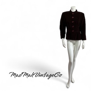 Vintage Burgundy Cotton Corduroy Jacket 1980s April Cornel