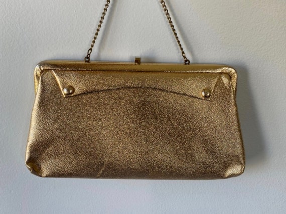 Vintage Gold Lame Evening Clutch, Gold Clutch, 195