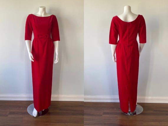 1950s Red Velvet Evening Gown, Lorrie Deb SAN Fran