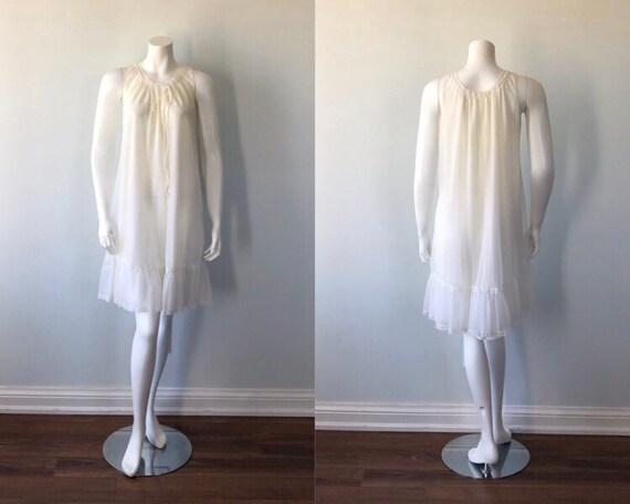 1960s Chiffon Nightgown, Vintage Nightgown, Vintag