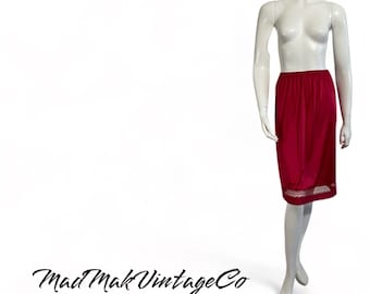 Vintage Red Half Slip 1970s St Michael