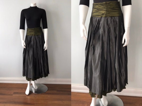 Mondi, Vintage Gray Satin Evening Skirt, Mondi, 19