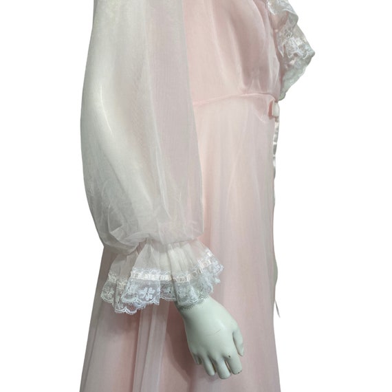 Vintage Pink Chiffon Peignoir Set 1960s Shadowlin… - image 6