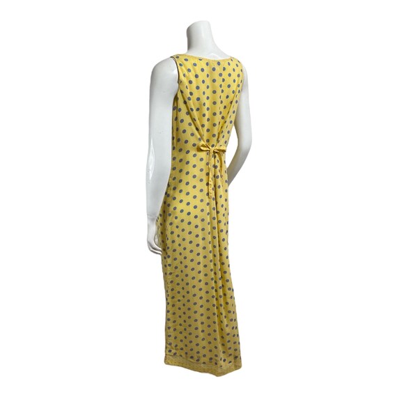 Vintage Yellow Polka Dot Sleeveless Dress 1980s A… - image 8