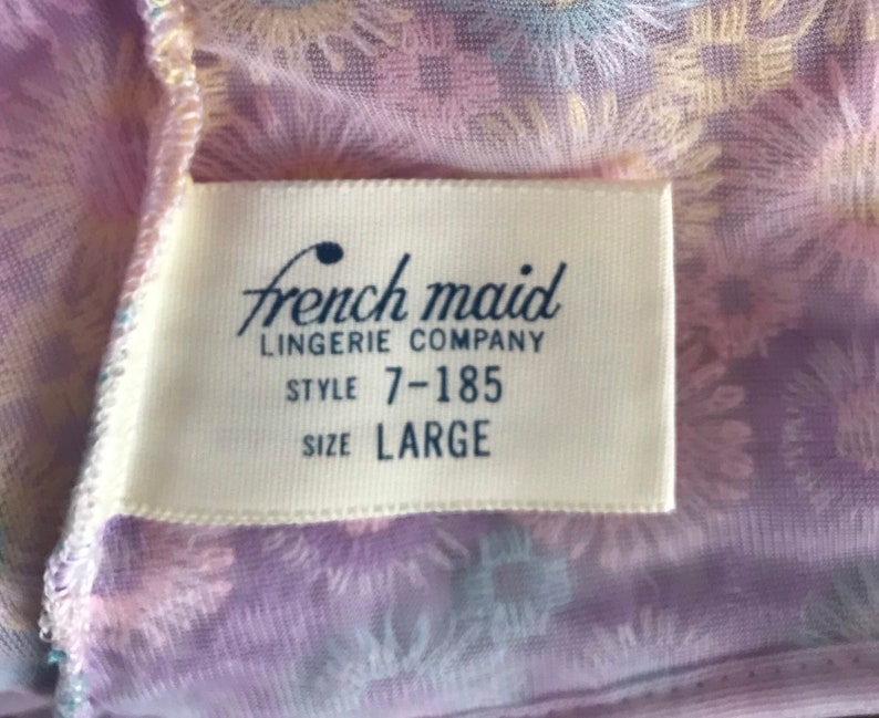 1960s Nightgown Romantic Nightgown Vintage Lavender Chiffon Nightgown French Maid Lavender Nightgown Vintage Chiffon Nightgown