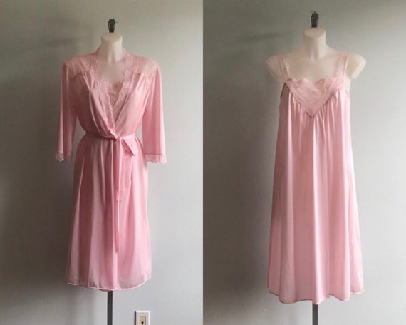 Vintage Peignoir Set, Vintage Short Peignoir Set,
