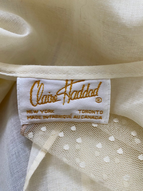 Vintage Cream Cotton Peignoir Set 1970s Claire Ha… - image 10