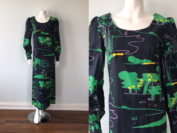1970s Kaisu Heikkila Maxi Dress, Boho Maxi Dress,