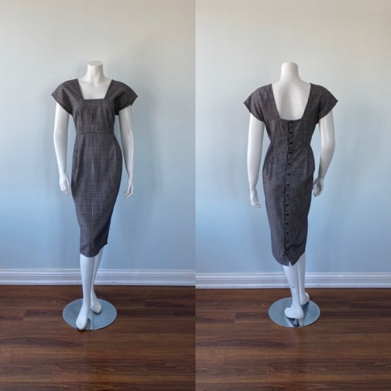 1980s Gianni Versace Dress, Black and White Check