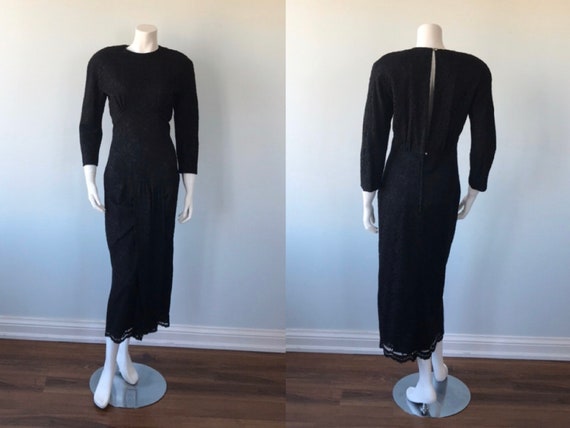 Vintage Black Lace Dress, Vintage Black Dress, Bla