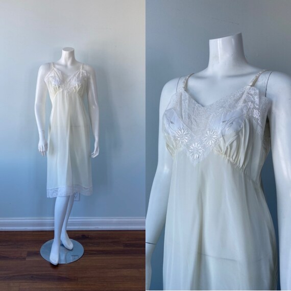 Vintage Ivory Full Slip, Fantasy Lingerie, 1950s S