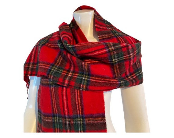 Vintage Red Tartan Scarf / 1980s / the Tartan Blanket Co Etsy