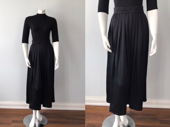 Vintage Skirt, Vintage Black Skirt, 1980s Skirt, W