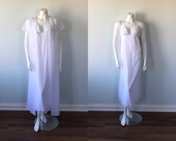 1980s White Peignoir Set, Vintage Peignoir, White