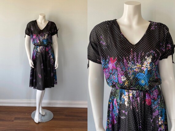 Vintage Dress, 1960s Dress, Nu-Mode, Floral Dress,