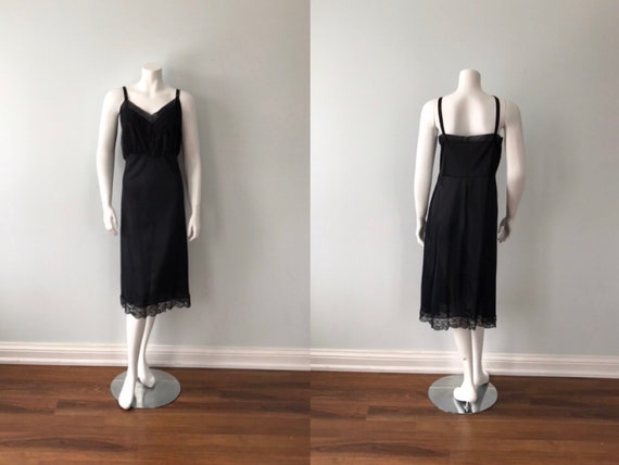 Vintage Black Full Slip, Charmode Sears Roebuck an