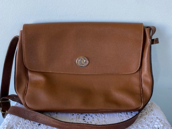 Trussardi, Vintage Leather Messenger Bag, Brown Le