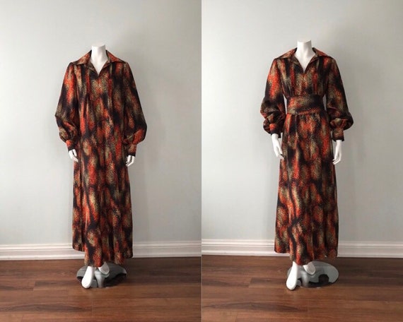 Vintage 1970s Hostess Dress, Vintage Caftan, Vinta