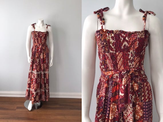Vintage Maxi Dress, Vintage Boho Maxi Dress, 1960s