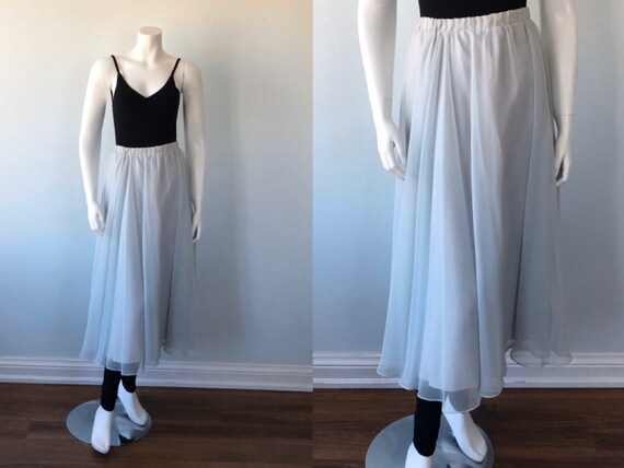 Vintage Chiffon Skirt, Chiffon Skirt, 1980s Chiffo