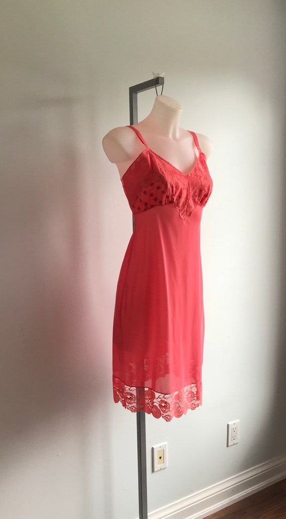 Peach Full Slip Vintage Full Slip Vintage Lingerie 1960s Slip Dorsay Vintage Slip Peach Slip