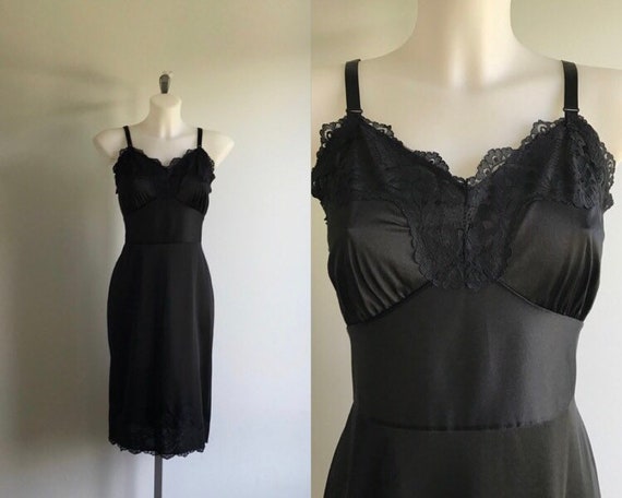 Vintage Full Slip, Vintage Black Slip, Fashion Fit