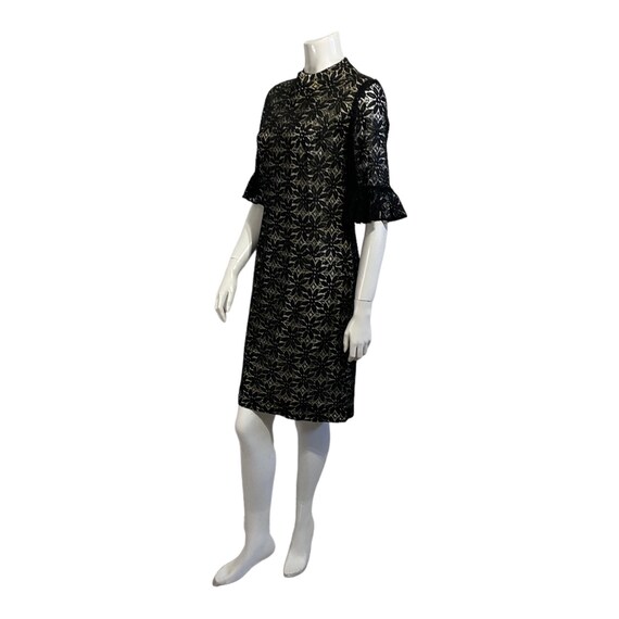 Vintage Black Lace Cocktail Dress 1960s Lawrence … - image 4