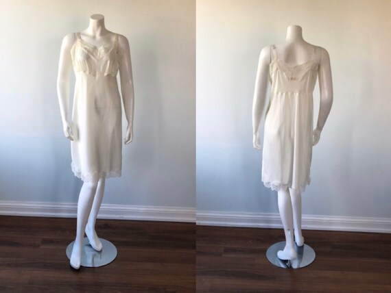 1950s Barbizon Ivory Full Slip, Vintage Full S