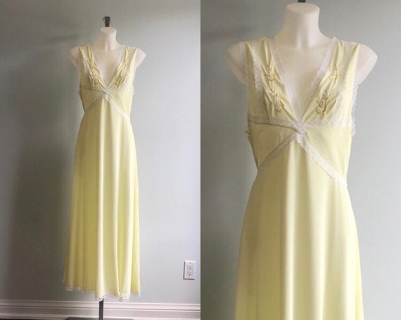 Vintage Yellow Nightgown, Vintage Nightgown, Simps