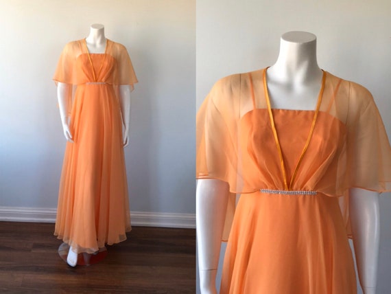 Vintage Evening Gown, Vintage Gown, Vintage Chiffo