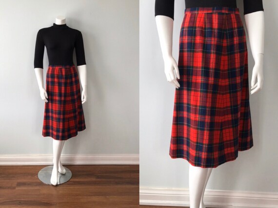 Vintage Pendleton Plaid Skirt, Pendleton, 1950s Pl