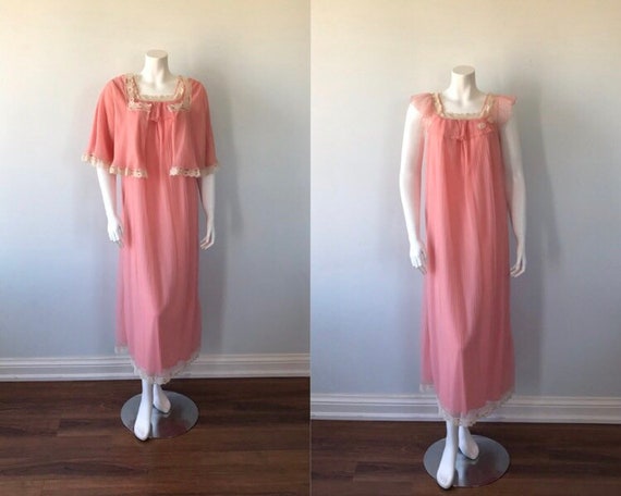 Rare 1960s Intime California Pink Rose Peignoir, I
